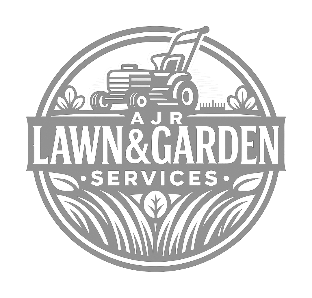 ajr lawn & garden services logo upscaled transparent light greyscale